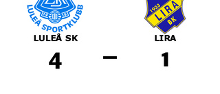 Abshir Gure Sanweyne i målform när Luleå SK vann