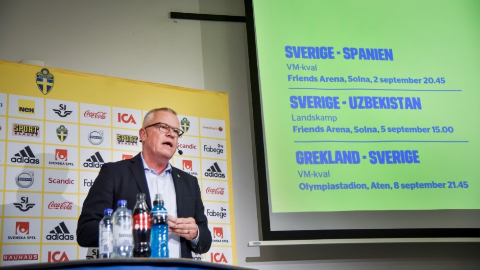 Janne Andersson på onsdagens presskonferens.