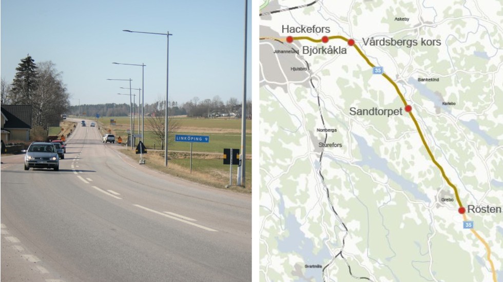 I ett och ett halvt år framöver blir det vägarbeten mellan Björkåkla och Sandtorpet. Ännu en etapp är planerad, fram till Rösten.