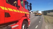 Trafikolycka utanför Åker – skåpbil voltade
