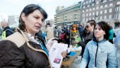 Vindkraftsmotståndare från Stora Sundby demonstrerar i Stockholm