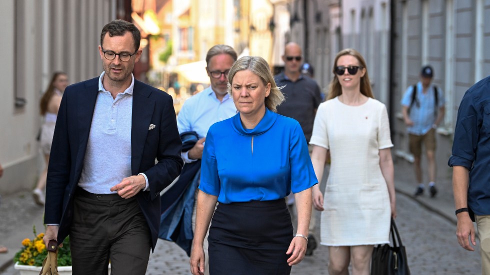 Statsminister Magdalena Andersson (S) i Visby.