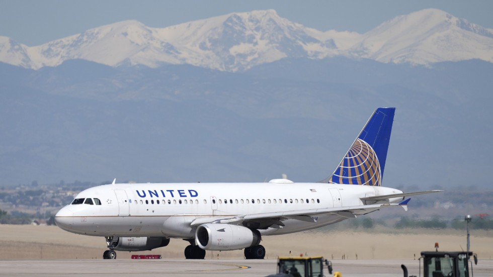 Ett United Airlines-flygplan som är på väg att lyfta från Denvers internationella flygplats. Arkivbild.