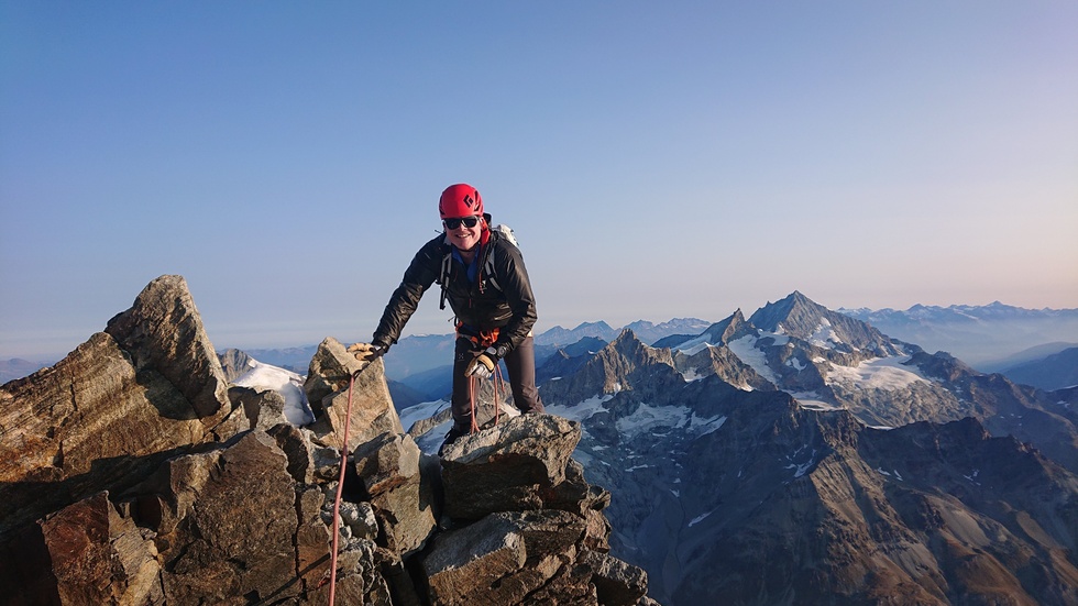 Bild från när Marcus Hamlin gav sig upp på Matterhorn under en tidigare klättringsresa.
