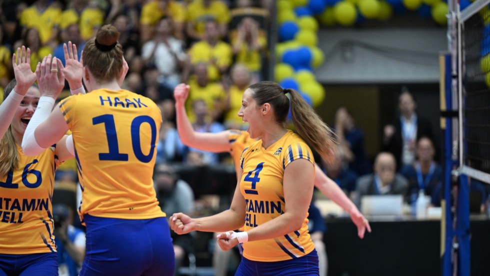 Sverige besegrade Tyskland i volleyboll-EM. Arkivbild.