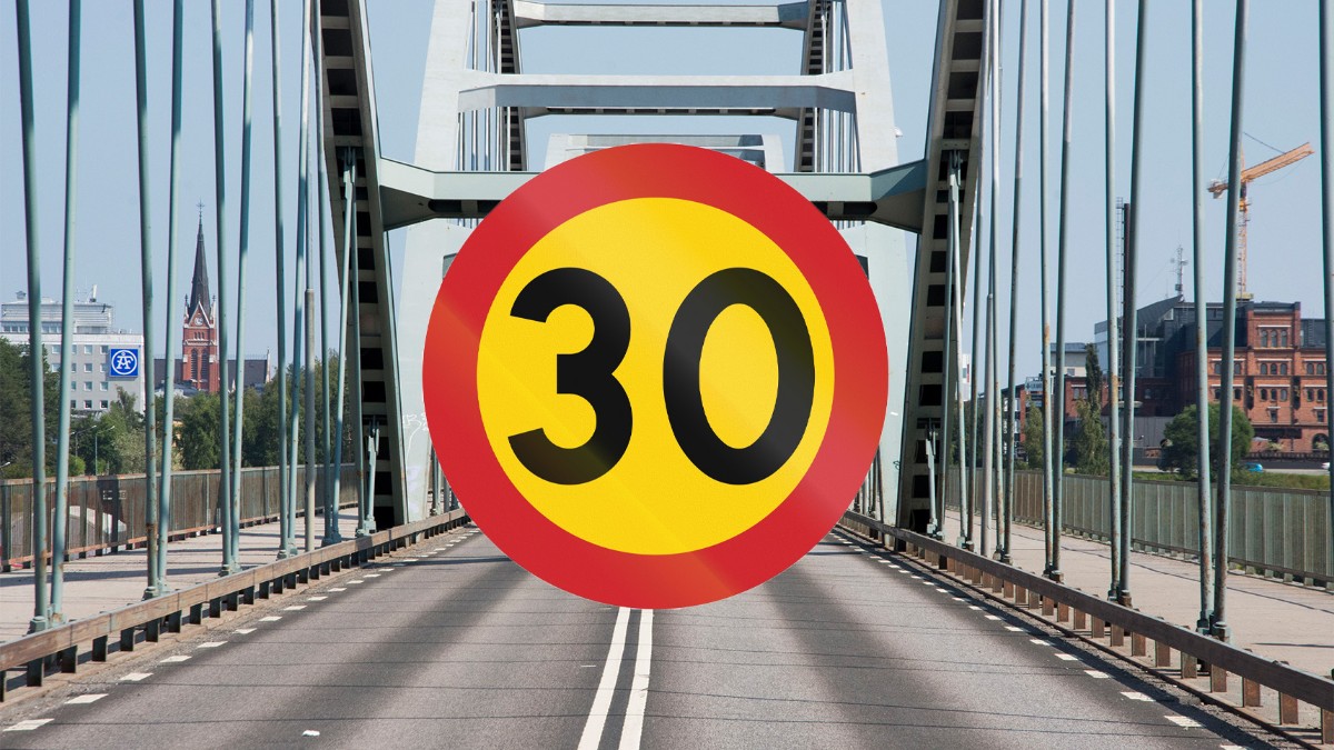 Sökt om sänkt hastighet på Bergnäsbron