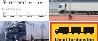 Extra långa lastbilar får köra i trafiken, kallas fordonståg