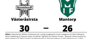 Mantorp föll med 26-30 mot VästeråsIrsta