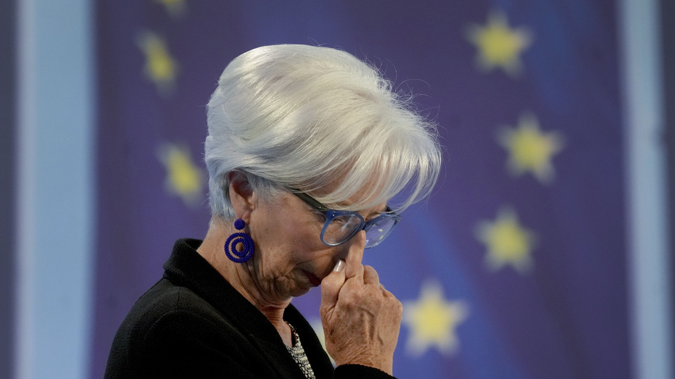 ECB-chefen Christine Lagarde säger sig se framsteg i inflationsbekämpningen. Arkivbild