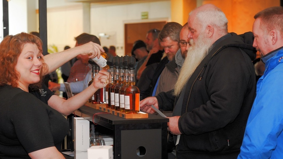 Whisky från Box Single Malt fanns för provning och lockade många.