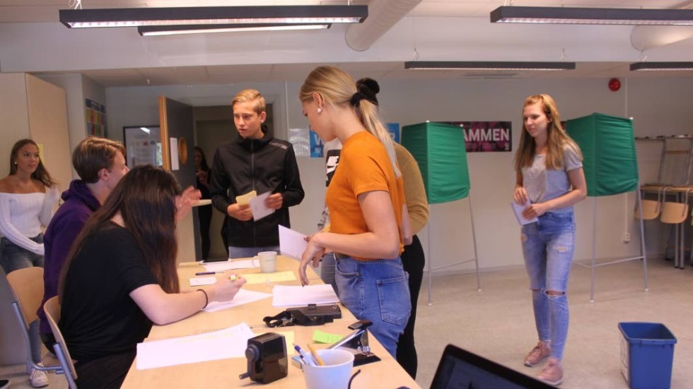 87,6 procent av eleverna på gymnasiet i Vimmerby röstade när skolan höll val förra veckan. I dag kom resultatet.