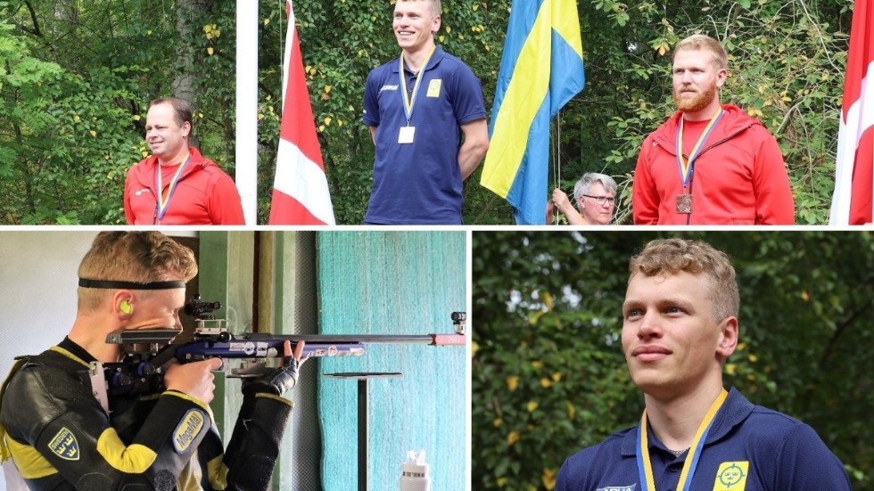 Vimmerbykillen Mathias Sjöström fick fira guld i landskampen mellan Sverige och Danmark. "Riktigt, riktigt roligt", sa han.
