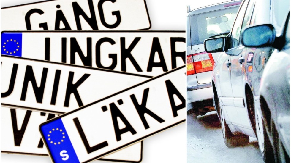 Det är populärt att ha unika registreringsskyltar på bilarna i Sverige. 43 bilägare i Vimmerby och 16 i Hultsfred, har valt att ha en unik registreringsskylt på bilen. Bilden är en genrebild.