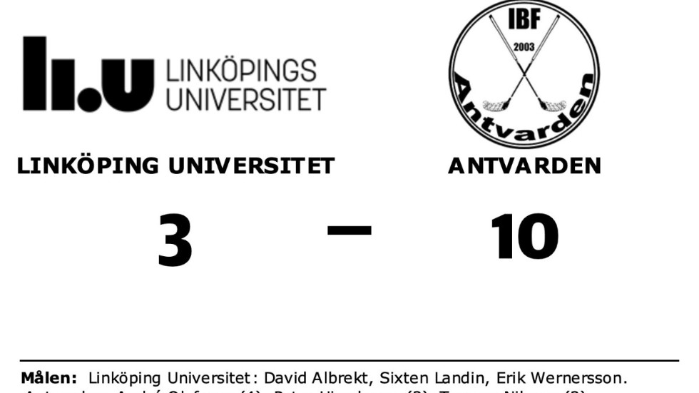 Linköpings Univ förlorade mot IBF Antvarden