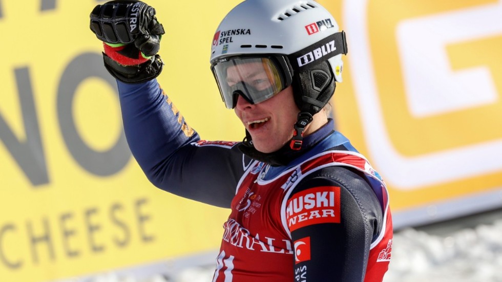 Kristoffer Jakobsen efter andraplatsen i världscupen i Val d'Isère i december. Arkivbild.