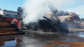 Arbetsmaskin i brand på Kågesågen