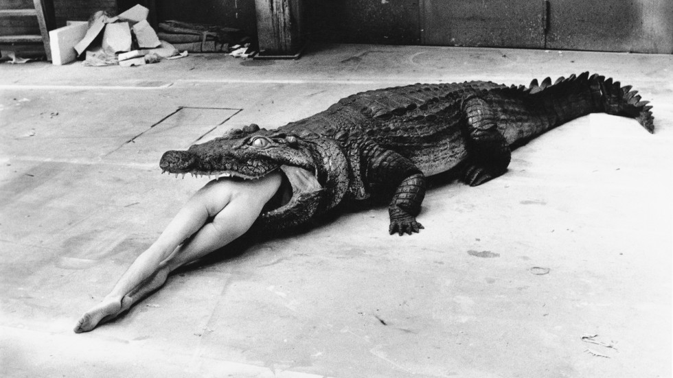 Helmut Newton gjorde sig känd för sina provokativa bilder där nakna kvinnor var ett av favoritmotiven. Pressbild.