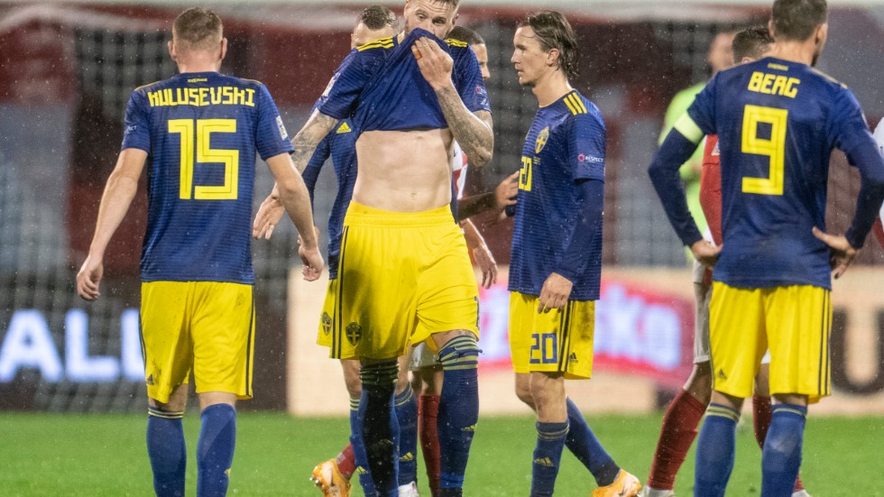 Pontus Jansson deppar efter förlusten mot Kroatien.