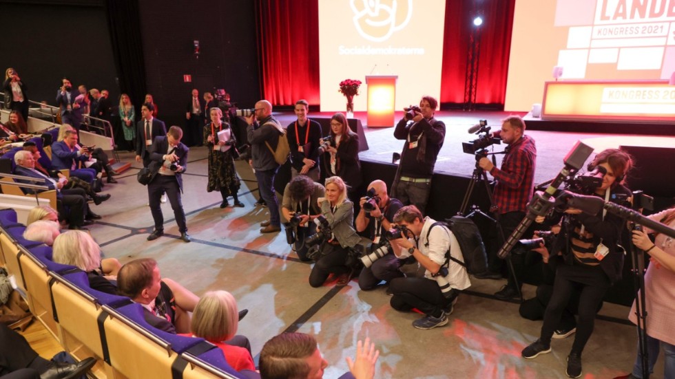 Massor av fotografer fanns på plats för att föreviga händelserna under S-kongressen i Göteborg.