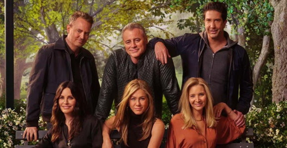 Skådespelarna i "Friends" återförenas i ett specialavsnitt. Pressbild.