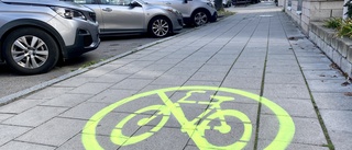 Vägmålning med cykelförbud ska fyllas i