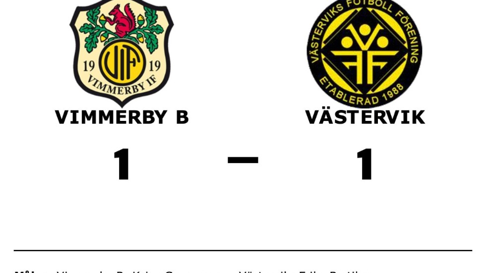 Vimmerby IF B spelade lika mot Västerviks FF