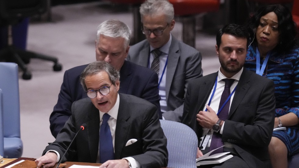 IAEA:s generaldirektör Rafael Grossi i FN:s säkerhetsråd på tisdagen.