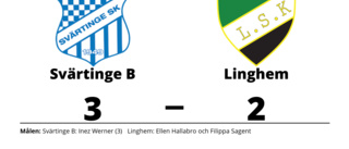 Tuff match slutade med seger för Svärtinge B mot Linghem