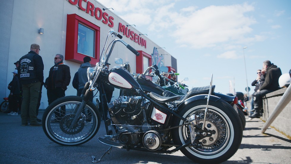 MC-dagen vid MX World dorg massor av folk och motorcyklar. Här en HD, Harley Davidson.