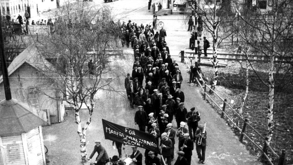 Demonstrationståget 1931 i Ådalen. 