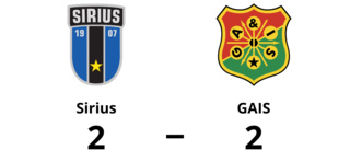 Sirius och GAIS kryssade efter svängig match