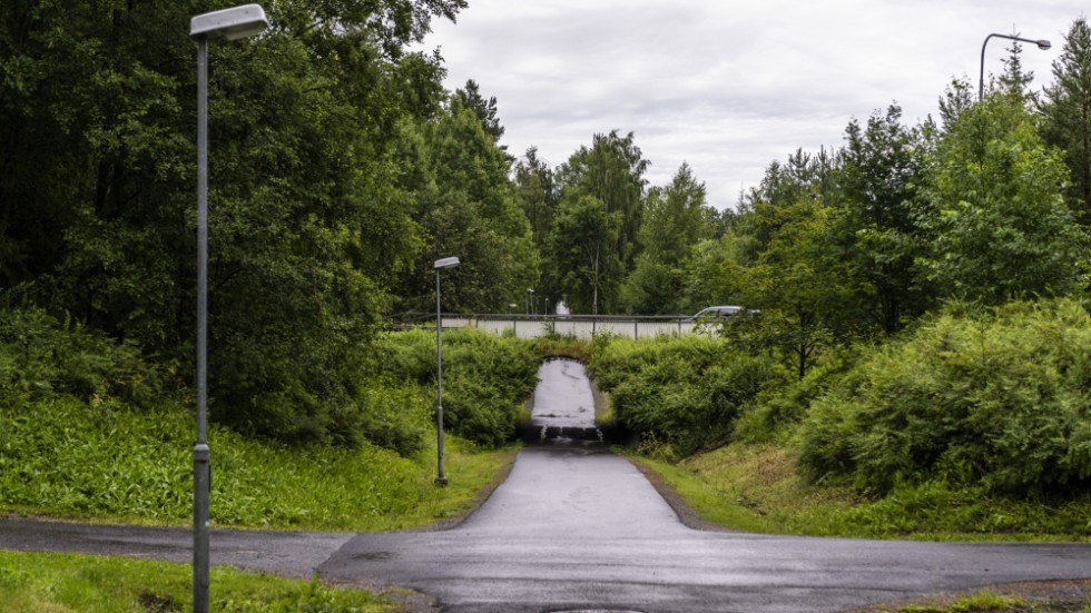 En cykelväg i Morö Backe i Skellefteå, där en minderårig flicka överfölls och utsattes för en grov våldtäkt och mordförsök. Arkivbild.