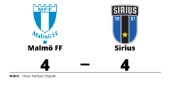 Malmö FF och Sirius delade på poängen