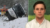 Albin, 25, satt på olycksbussen: "Tur jag hade bältet"