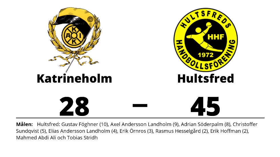 Katrineholms AIK förlorade mot Hultsfreds HF
