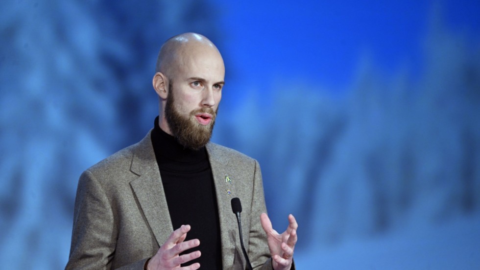 Civilförvarsminister Carl-Oskar Bohlin (M) talar under Folk och Försvars rikskonferens i Sälen.