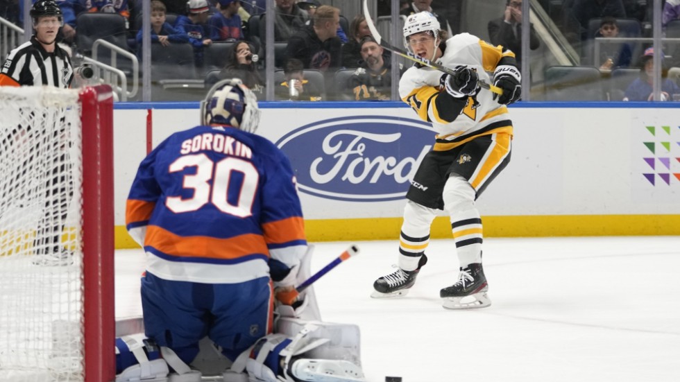 Pittsburghs Rickard Rakell gjorde två mål mot New York Islanders.