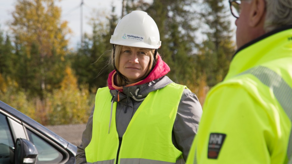 Vindkraftsamordnaren Karin Öaterberg imponerades över vindkraftprojektet i Markbygden.