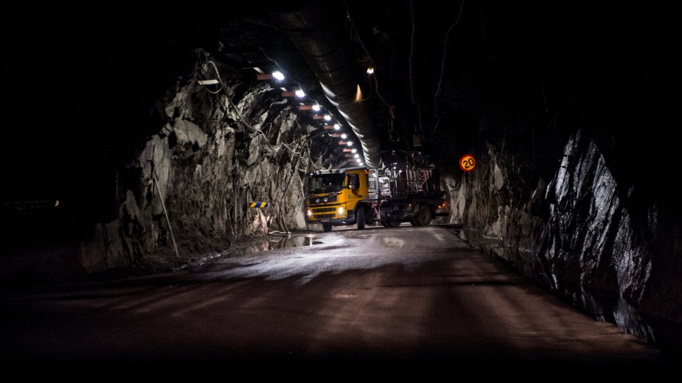 Gruvan i Kiruna, världens största underjordsgruva för järnmalm.