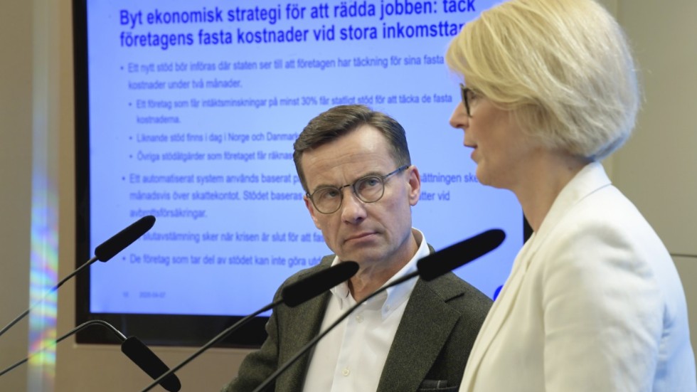 Moderaternas partiledare Ulf Kristersson (M) och Elisabeth Svantesson, ekonomiskpolitisk talesperson. Arkivbild.