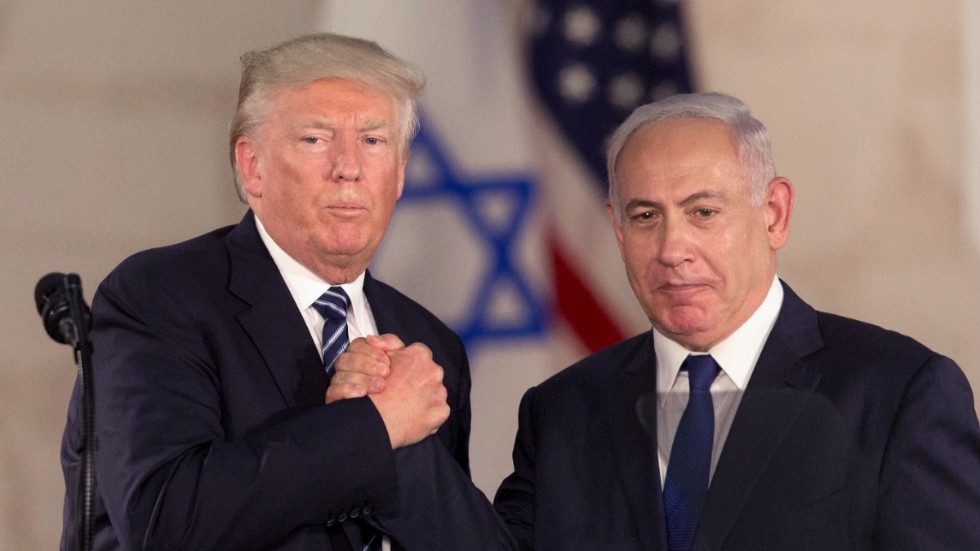 Två allierade som står varandra nära: USA:s president Donald Trump och Israels premiärminister Benjamin Netanyahu under ett möte i Jerusalem 2017.