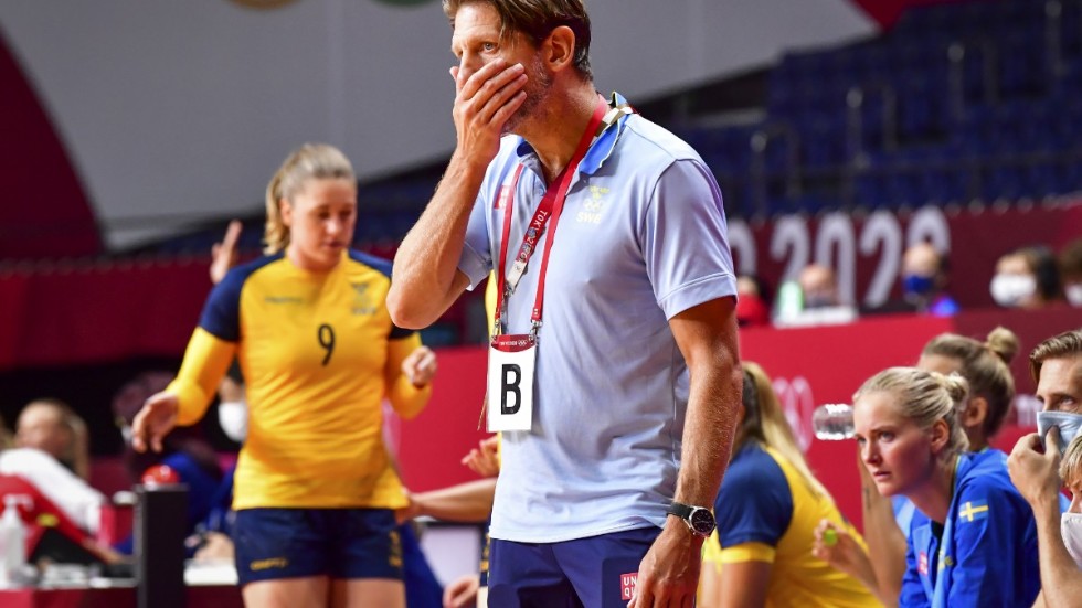 Sveriges förbundskapten Tomas Axnér under bronsmatchen.