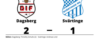 Missat kval för Svärtinge efter förlust mot Dagsberg