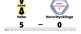 Utklassning när Hebe besegrade Horn/Hycklinge
