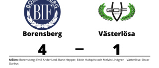 Klar seger för Borensberg mot Västerlösa på Bergvallen