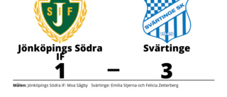Svärtinge vann mot Jönköpings Södra IF på Stadsparksvallen
