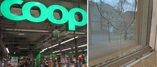 Coop utsatt för skadegörelse – entrédörren krossades