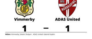 Oavgjort för ADAS United mot Vimmerby på bortaplan