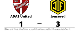 ADAS United räckte inte till mot Jonsered