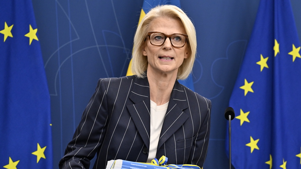 Finansminister Elisabeth Svantesson (M) lade nyligen fram regeringens budgetproposition för 2024 och höständringsbudgeten för 2023. Arkivbild.